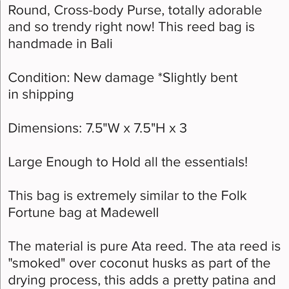 Round Rattan Cross Body Purse - Picture 9 of 9